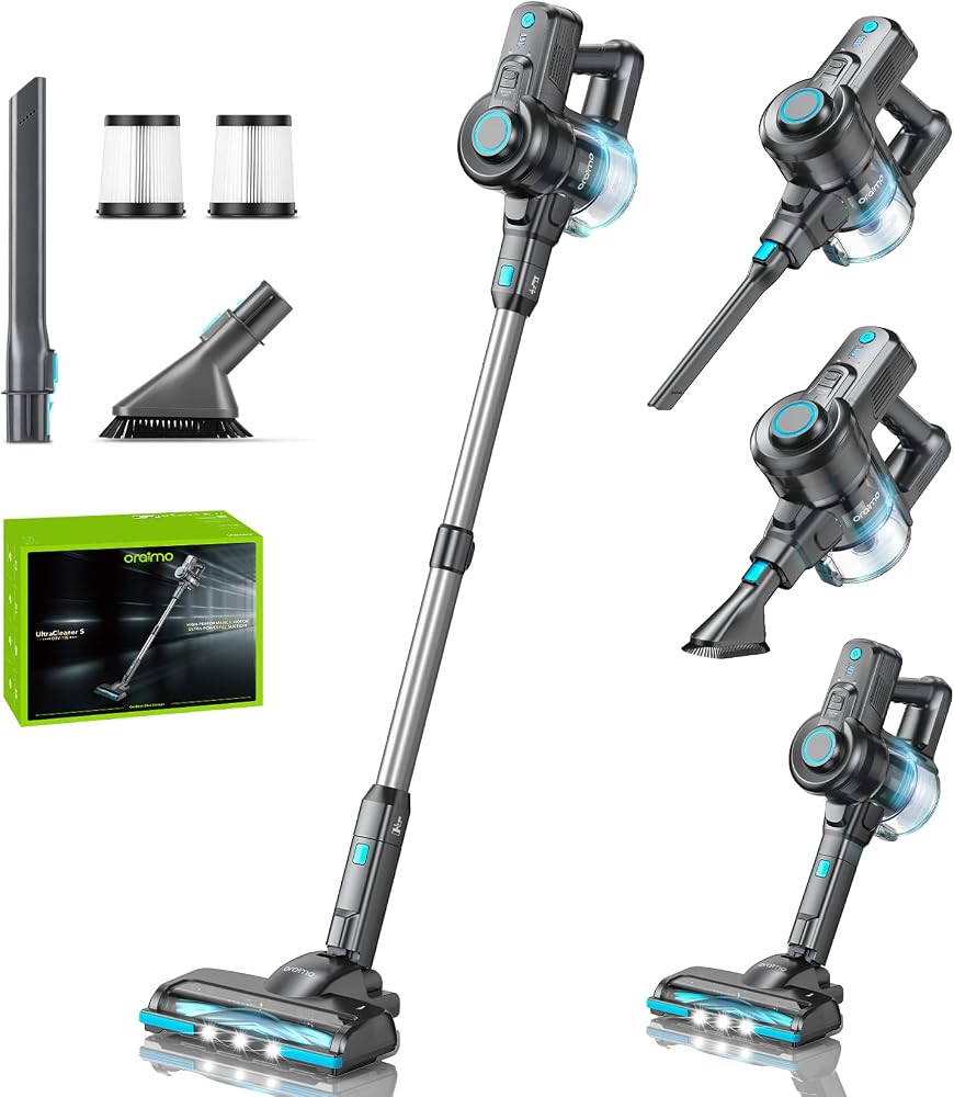 مكنسة لاسلكية عمودية Oraimo OSV-102B ببطارية قابلة للفصل