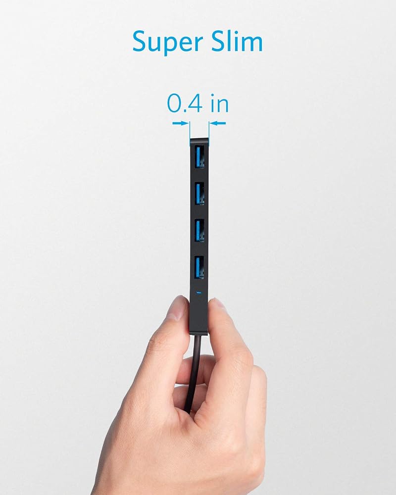 موزع USB 3.0 من Anker بأربعة منافذ Ultra Slim – كابل 60 سم 5