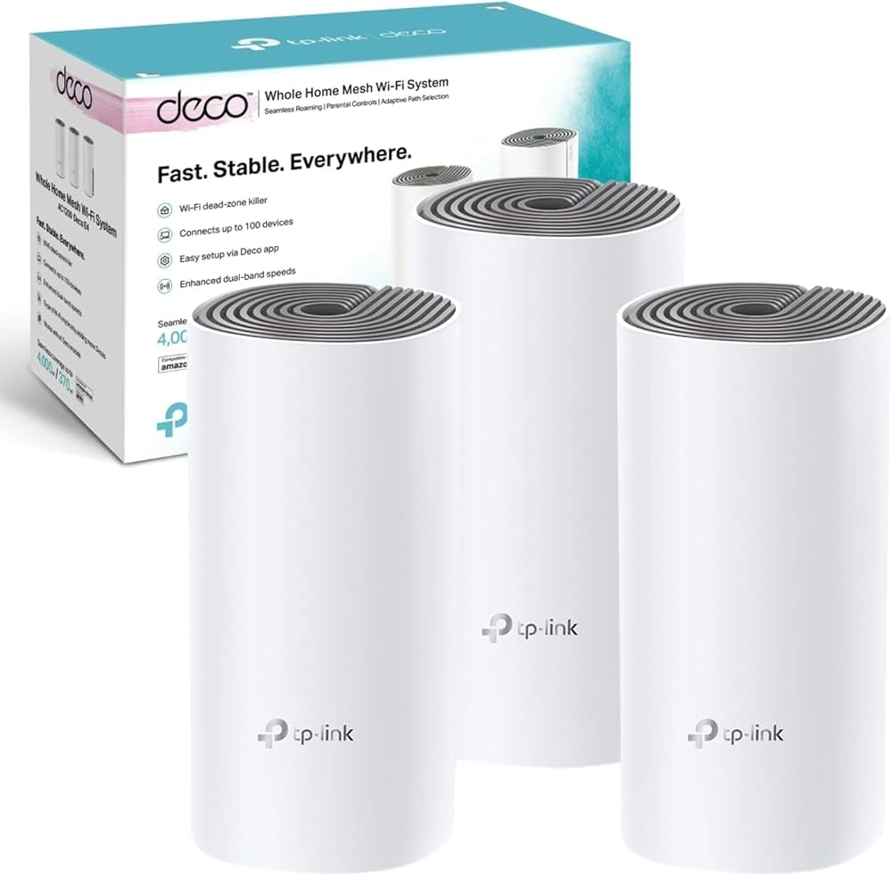 نظام واي فاي Mesh من TP-Link Deco E4 AC1200 - عبوة 3 قطع