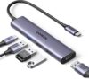 هب UGREEN Revodok 5 في 1 USB-C بمنفذ HDMI 4K وشحن 100W
