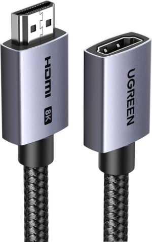 وصلة تطويل HDMI 2.1 قصيرة UGREEN بدقة 8K وطول 15 سم للتي في ستيك