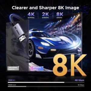 وصلة تطويل HDMI 2.1 قصيرة UGREEN بدقة 8K وطول 15 سم للتي في ستيك 2