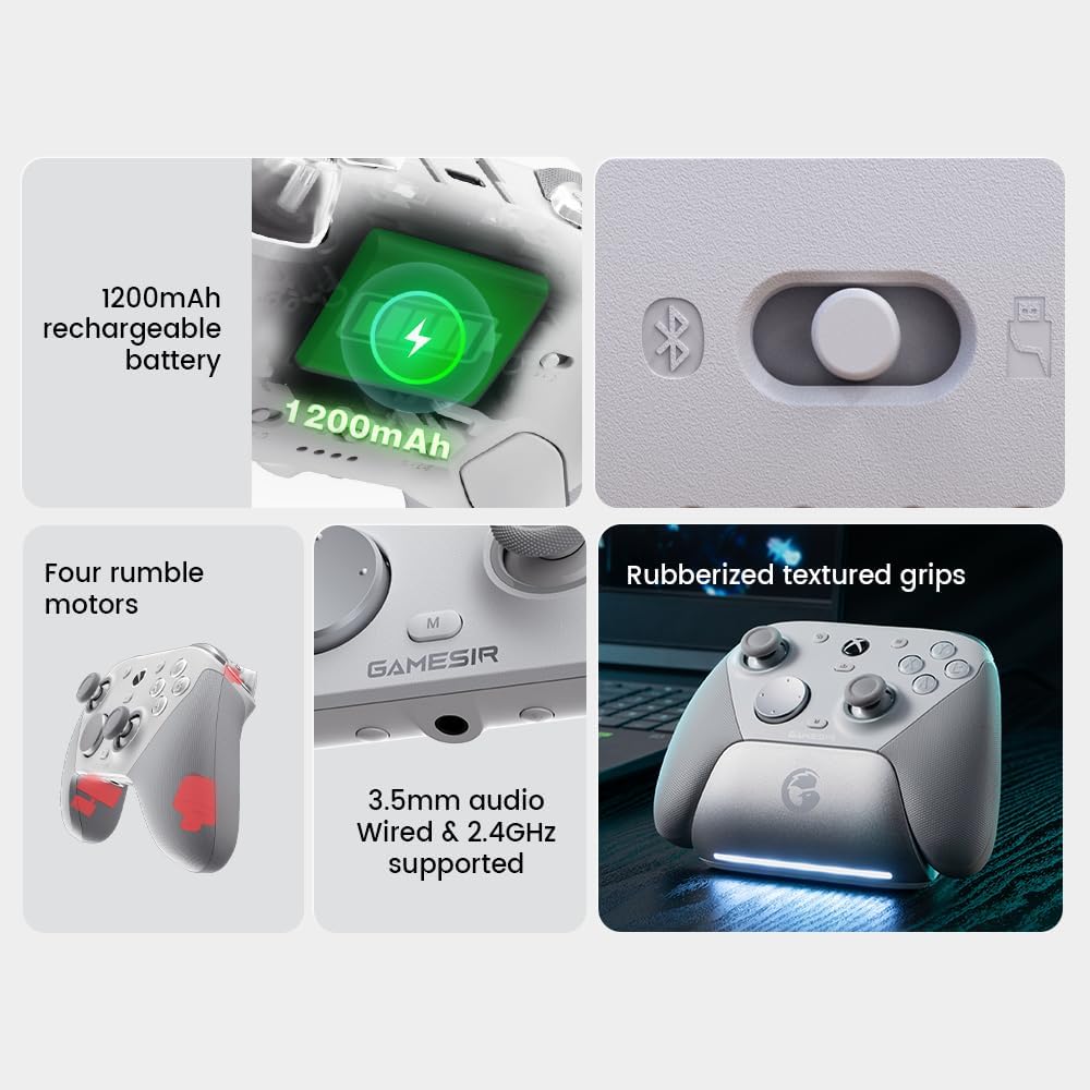 يد تحكم GameSir G7 Pro لأجهزة Xbox والكمبيوتر بعصي TMR - أبيض 5